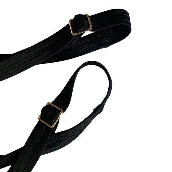 Slimming Dark Goth Black One Piece Tummy Control Swimwear Wide Straps Si… - Picture 9 of 10